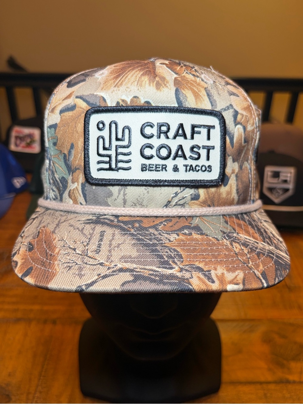 Craft Coast “Beer & Tacos” Patch Camo Trucker Hat - Brown Multi